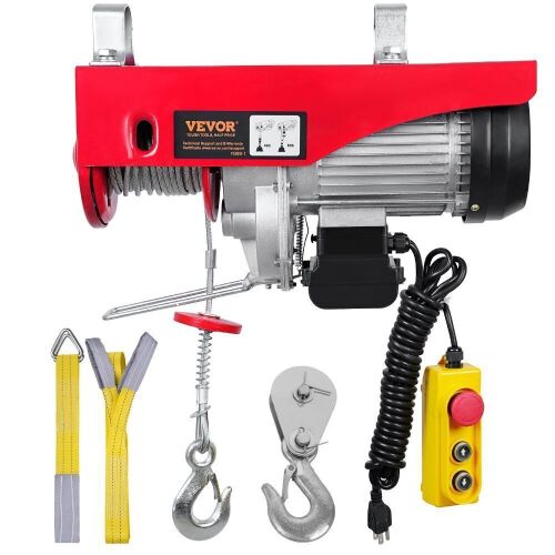 VEVOR 850W 110V Electric Steel Wire Winch with 14ft Wired Remote Control, 40ft Single Cable Lifting Height & Pure Copper Motor, 880 lbs Lifting Capacity - Lot 436