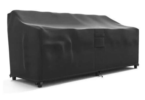KHOMO GEAR Medium Black Love Seat Weatherproof Outdoor Patio Sofa Protector Cover - Lot 657