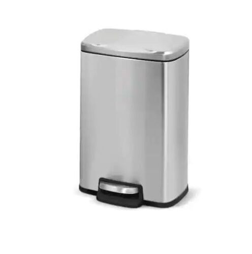 Innovaze 1.3 Gal./5-Liter Fingerprint Free Stainless Steel Rectangular Bathroom and Office Step-on Trash Can - Lot 675