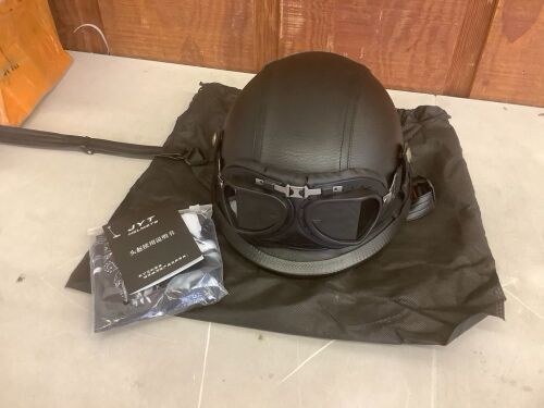 Motorcycle Helmet with Goggles  - Lot 691