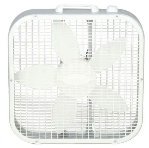 Lasko Save-Smart Energy Efficient 20 in. 3 Speed White Box Fan with Built-In Carry Handle - Lot 700