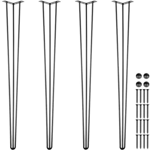 VEVOR Hairpin Table Legs 40" Black Set of 4  - Lot 709