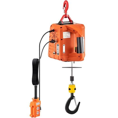 VEVOR 3-in-1 1100lbs Portable Electric Winch, 1500W 110V, 25ft Lifting Height, w/Wire and Wireless Remote Control - Lot 714
