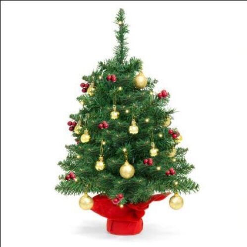 22-inch Pre-Lit Battery Operated Tabletop Mini Artificial Christmas Tree - Lot 601