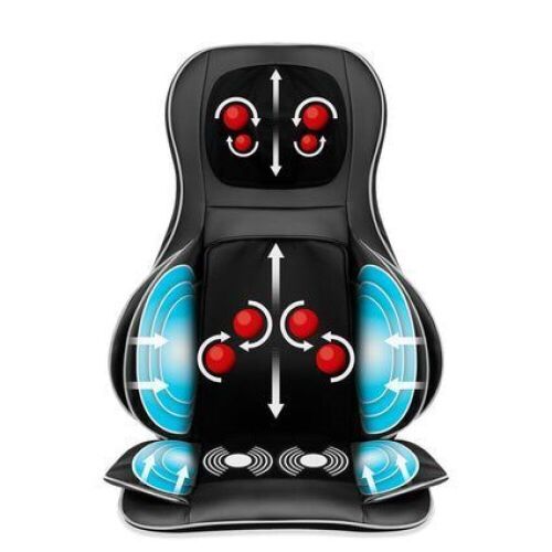 Air Compression Shiatsu Neck & Back Massager Seat w/ Heat, Rolling Massage   - Lot 615