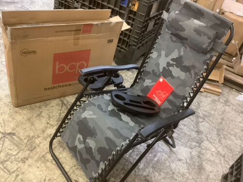 Set of 2 Adjustable Zero Gravity Patio Chair Recliners w/ Cup Holders  - Lot 547