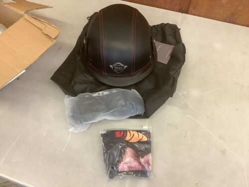 Motorcycle Helmet with Goggles  - Lot 589
