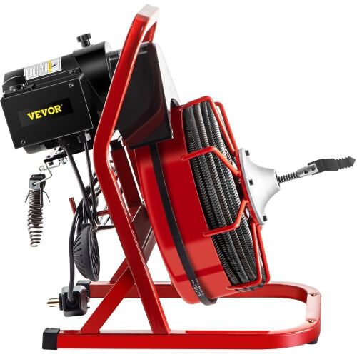 VEVOR 75Ft x 1/2Inch 370W Portable Electric Drain Auger with Cutters fit 1 Inch to 4 Inch Pipes - Lot 79