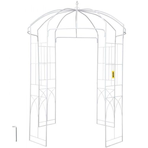 VEVOR Birdcage Shape Heavy Duty Wrought Iron Garden Arbor, 9' High x 6.6' Wide - Lot 130