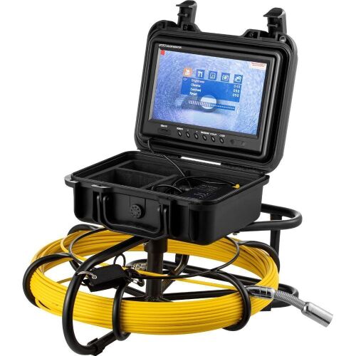 VEVOR 150FT, 9" Screen Pipeline Inspection Camera with DVR Function & 8 GB SD Card, Waterproof IP68 Borescope w/LED Lights - Lot 77