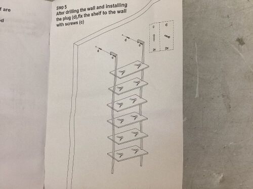 6 Tier Wall Mounted Book Shelf  - Lot 724