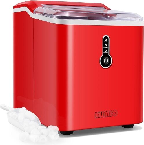KUMIO Countertop Ice Maker, 26.5 Lbs/24H, 9 Bullet Ice Ready in 6-9 Mins with Ice Scoop and Basket - Lot 549