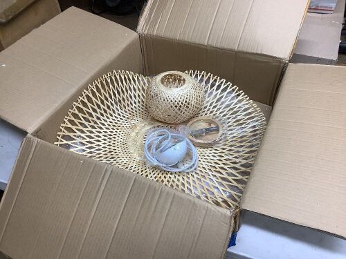 CSSYKV Japanese Style Bamboo Rattan Pendant Light  - Lot 391