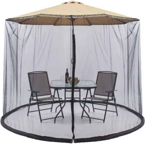 Adjustable Bug Net Accessory for Patio Umbrella w/ Zippered Door - 9ft  - Lot 732