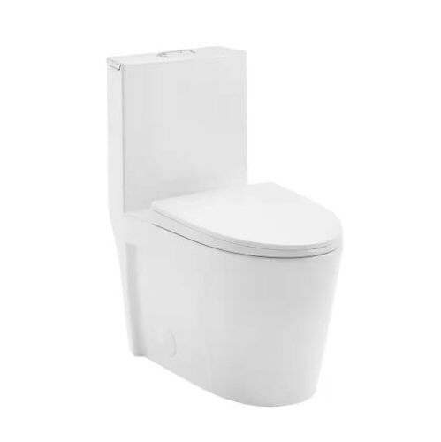 Swiss Madison St. Tropez 1-Piece 1.1/1.6 GPF Dual Flush Elongated Toilet in Glossy White, Seat Included - Lot 59