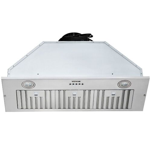 VEVOR 800CFM 3-Speed, 36 Inch Stainless Steel Built-in Kitchen Vent with Push Button Control LED Lights Baffle Filters, Ducted/Ductless Convertible, ETL Listed - Lot 441