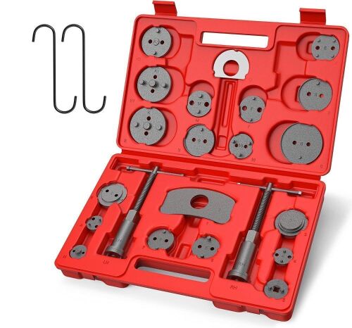 MOSTPLUS 24 pc Universal Disc Brake Caliper Wind Back Tool and Piston Compression Set - Lot 463