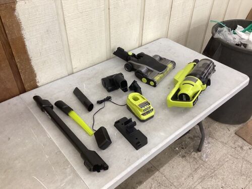 RYOBI ONE+ HP 18V Brushless Cordless Pet Stick Vac with Kit with Dual-Roller and Charger - No Battery  - Lot 274