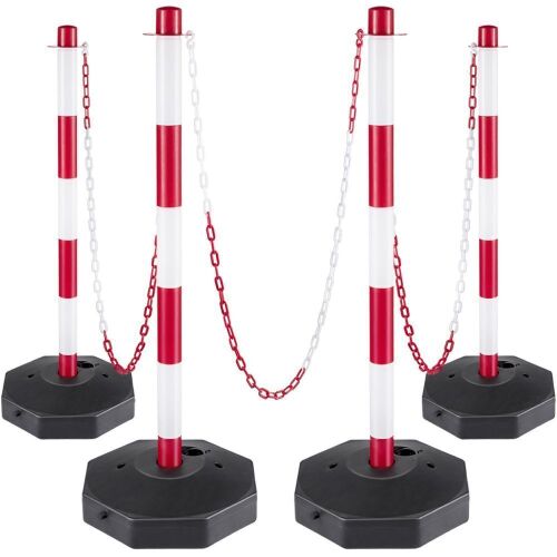 VEVOR 4pc Plastic Stanchion Kit w/ 32ft Chain 8 S-Hooks - Lot 462