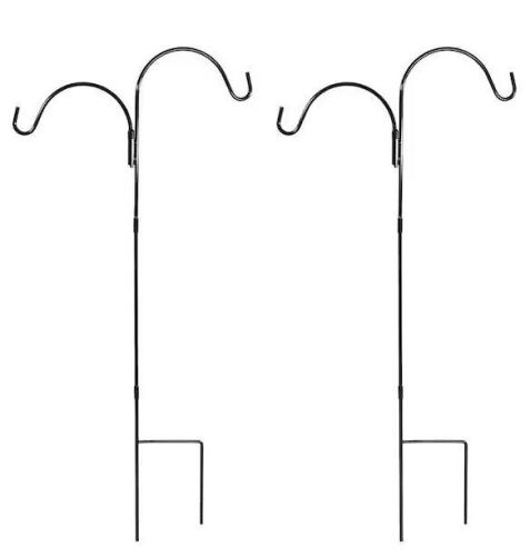 Sunnydaze Decor 48 in. Durable Powder-Coated Steel Double Shepherd Hook, 2 Pack  - Lot 476