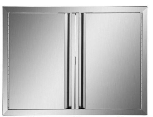 VEVOR BBQ Access Door 24 in. W x 24 in. H Double BBQ Door Stainless Steel with Recessed Handle  - Lot 470
