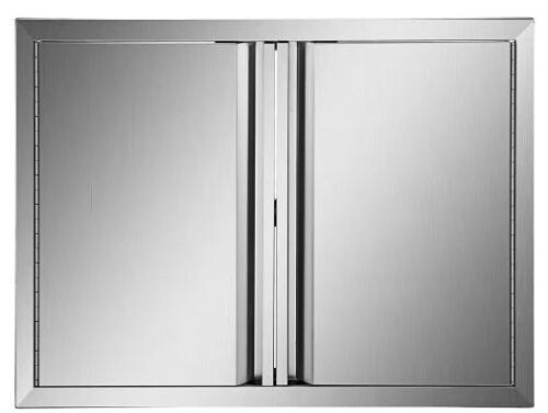 VEVOR BBQ Access Door 24 in. W x 24 in. H Double BBQ Door Stainless Steel with Recessed Handle - Lot 498