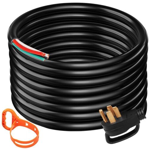 VEVOR 40Ft 50Amp Generator Extension Cord 6 Gauge STW 6/3+8/1 N14-50P to Bare Wire  - Lot 169