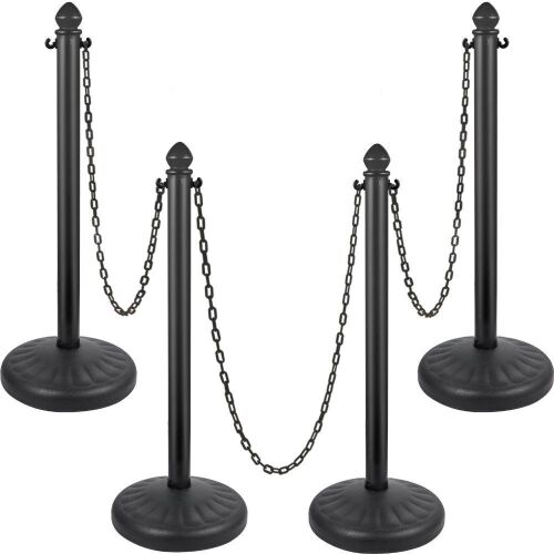 VEVOR 4pc Plastic Stanchion w/ 4 x 39.5in Long Chains - Lot 172