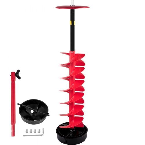 VEVOR 8" Diameter 39" Length Nylon Ice Auger Bit with 11.8" Extension Rod, Drill Adapter, Top Plate & Blade Guard  - Lot 529