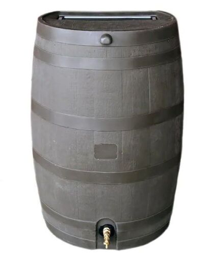 RTS Home Accents 50 Gal. Rain Barrel Walnut Color with Brass Spigot - Lot 181