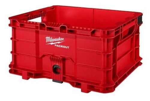 Milwaukee PACKOUT 18.6 in. Tool Storage Crate Bin with Carrying Handles and 50 lbs. Weight Capacity - Lot 535