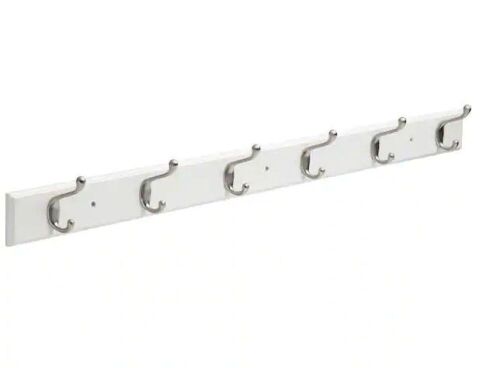 Liberty 45 in. White and Satin Nickel Hook Rack - Lot 537