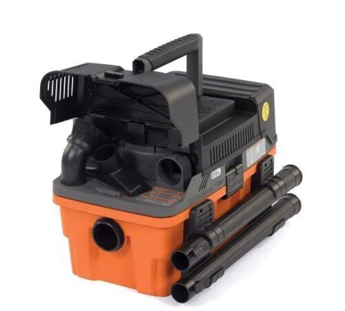 RIDGID 4.5 Gallon 5.0 Peak HP ProPack Wet/Dry Shop Vacuum with Fine Dust Filter, Expandable Locking Hose and Accessories - Lot 743