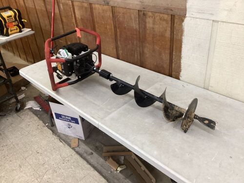 Toro 1-Person or 2-Person 52 cc 2-Cycle Earth Auger Powerhead with 8 in. Auger Bit - Engine Has Compression - Lot 33