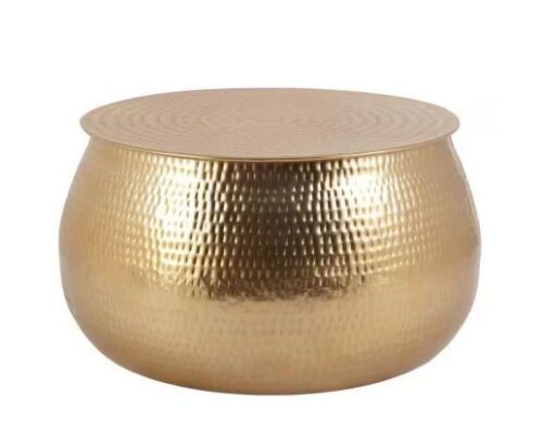 Calluna 31 in. Gold Medium Round Metal Coffee Table with Lift Top - Lot 31