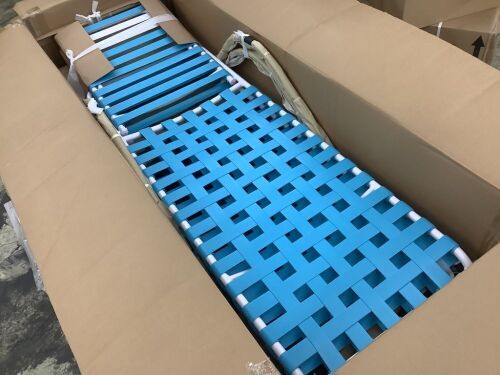 Blue and White Patio Chaise Lounge  - Lot 34