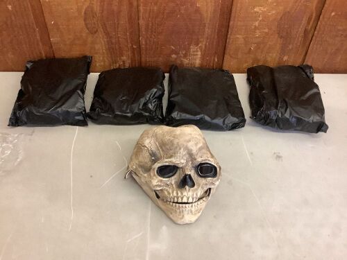 Lot of (5) Skull Mask with Moving Jaw, Adult Size  - Lot 300E