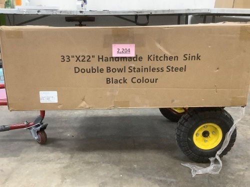 33x22 Hand Made Kitchen Sink - Lot 2204