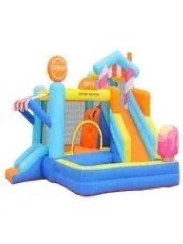 Doctor Dolphin Ice Cream House Inflatable Castle Bounce Bed Bounce Bed Slide Slide Naughty Castle - Lot 2221