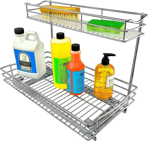 LYNK PROFESSIONAL® Slide Out Under Sink Cabinet Organizer - Lifetime Limited Warranty - Sliding Storage for Inside Kitchen Cabinet or Under Sink - Lot 2234