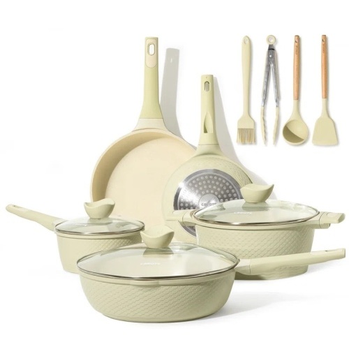 Carote 12 Piece Nonstick Cookware Sets, Heavy-duty Pots and Pans Set, Induction Kitchen Cooking Set - Lot 2194