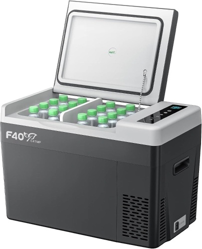 F40C4TMP Portable Refrigerator 30 Quart 12 Volt Fridge (-8℉~50℉) 28L Car Freezer With Compressor 110-240V AC For Camping, Truck, RV, Travel, Boat and Home Use - Lot 2238