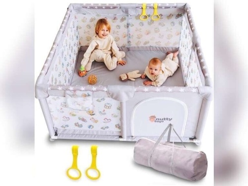 Nutty Toys Baby & Toddler Playpen Pull Rings Large Pocket & Carry Bag - Lot 2245