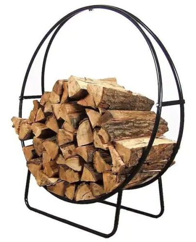 Sunnydaze Decor 48 in. Black Steel Outdoor Log Hoop - Lot 136