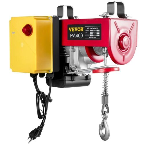 VEVOR 880LBS Electric Winch, Steel Electric Lift, 110V Electric Hoist With Wireless Remote Control - Lot 142