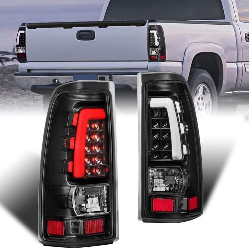 MOSTPLUS LED Tail Lights Compatible with 99-06 GMC Sierra 1500 2500 HD / 99-02 Chevrolet Silverado 1500 2500 3500 Only for Fleetside Bed  - Lot 147