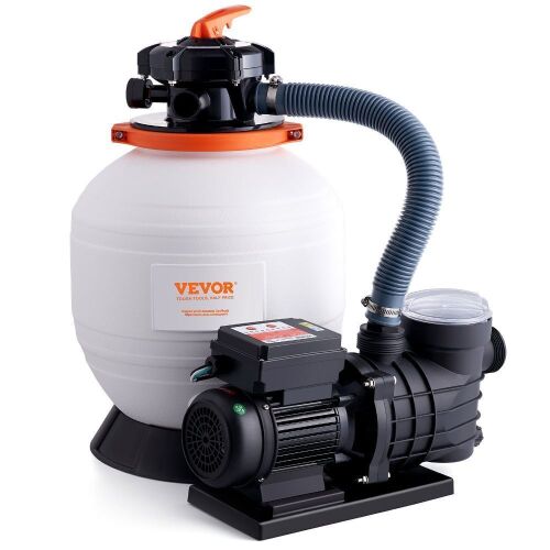 VEVOR Sand Filter Pump for Above Ground Pools, 14-inch, 3000 GPH, 3/4 HP, 6-Way Multi-Port Valve & Strainer Basket - Lot 163