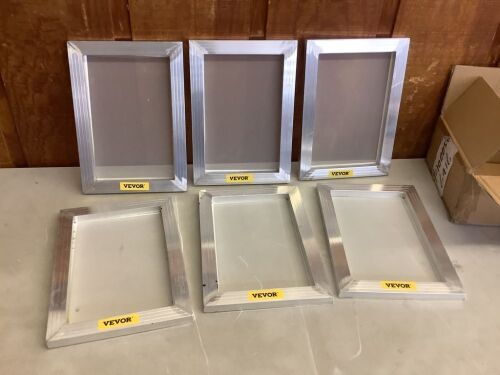 VEVOR Aluminum Screen Printing Frames with White 156 Count Mesh, 10x14 Inch, 6 Pieces  - Lot 166