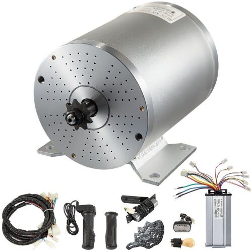 VEVOR Electric Brushless DC Motor, 48V 1800W, 4500RPM Controller Throttle Grip Pedal Wiring Harness Ignition Key Kit for Go Kart Scooter E-Bike Motorized Bicycle ATV Mini Bike - Lot 168
