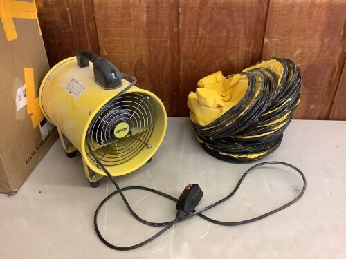 VEVOR 10" 320W 2-Speed High Velocity Exhaust Fan with 32-foot Duct Hose  - Lot 169